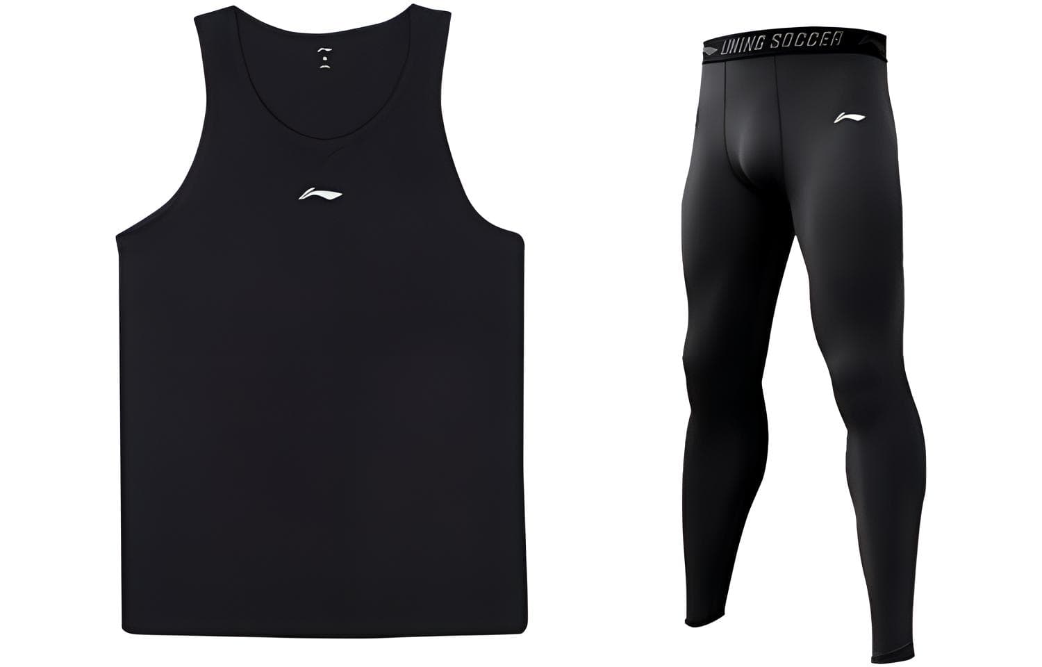 Li Ning Fitness Sets Crew Neck Moderate Set (Black)