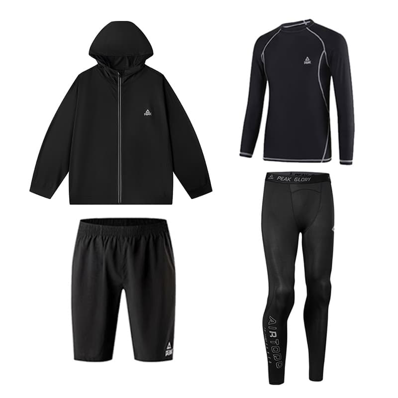FourPiece Set (Coat+Black LongSleeved Shirt+Black Pants+Shorts)