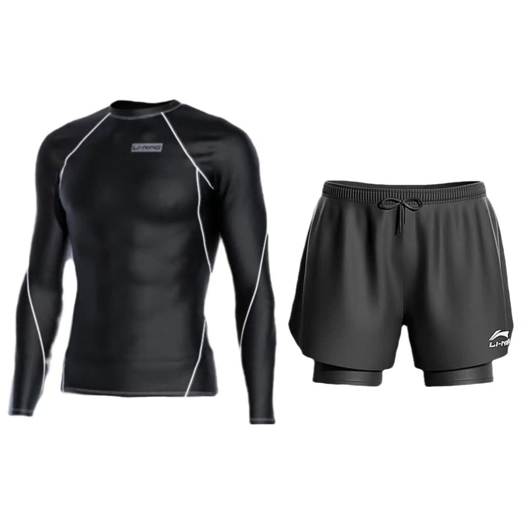 Li Ning Swimsuit Sets Moderate Black Swimsuit+Swimming