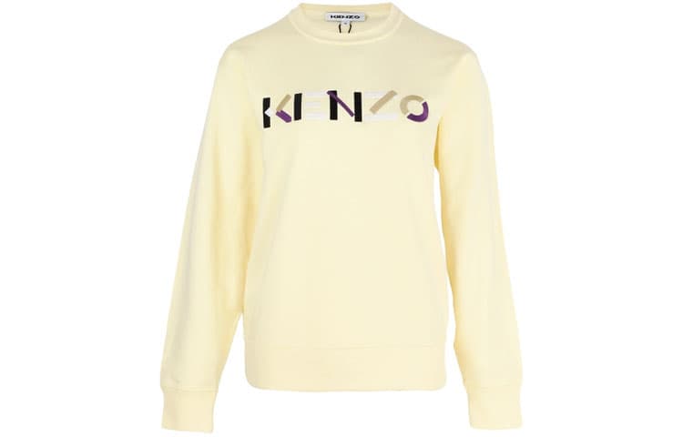 Kenzo 2024 logo-embroidery sweatshirt Yellow