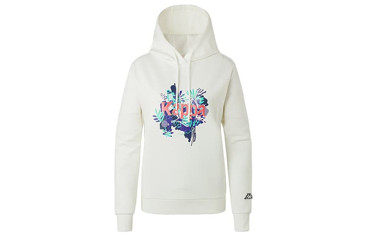 Kappa Sweatshirts Hooded Moderate Regular White