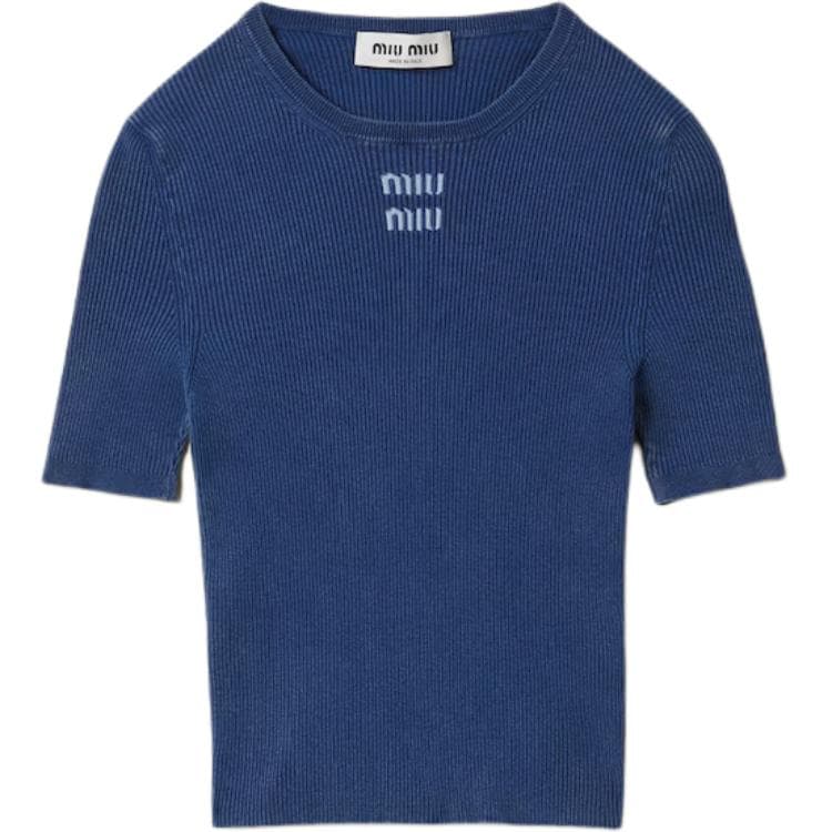 MIU MIU Knitwear Blue Crew Neck Moderate Other