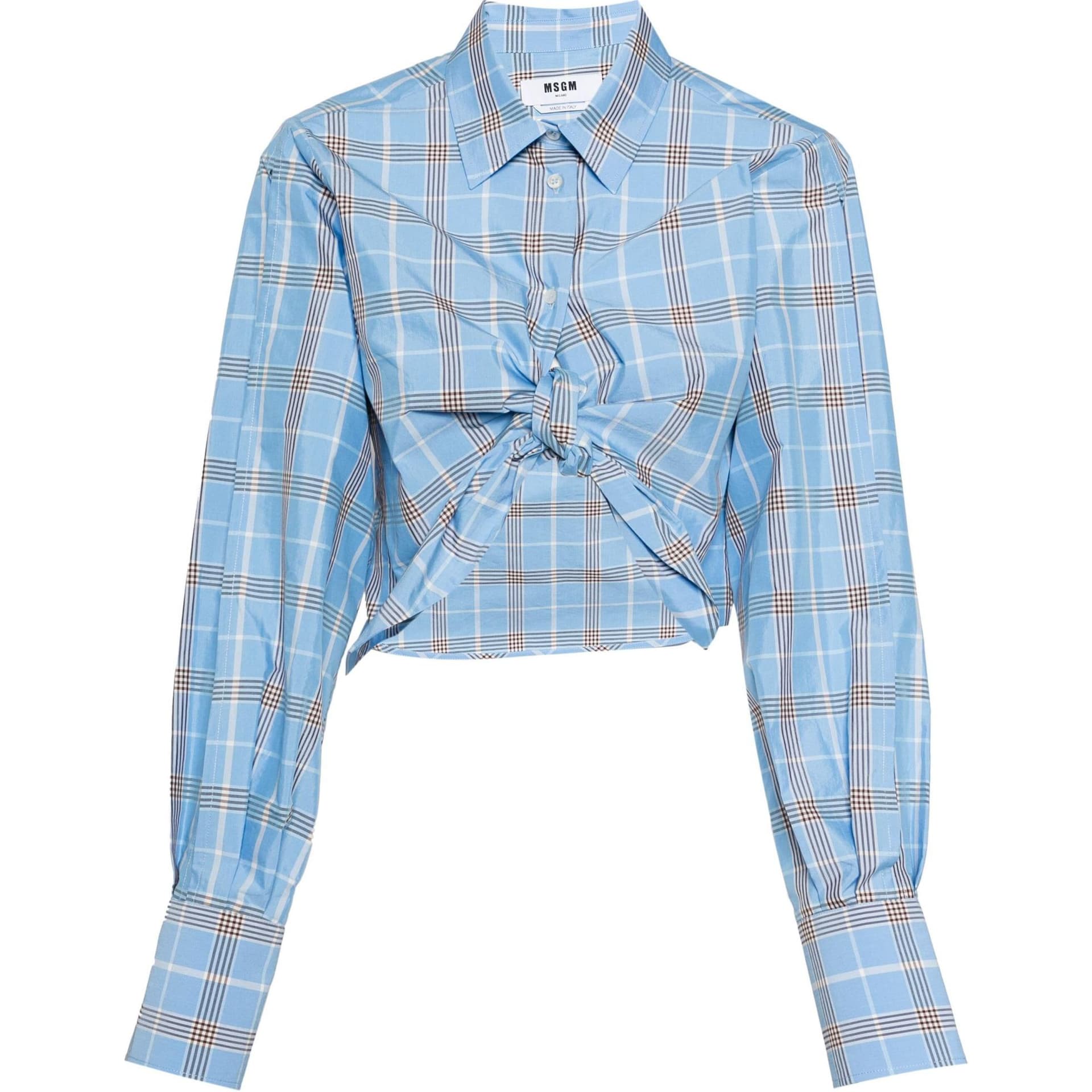 MSGM Shirts Light Blue Pointed Collar Moderate Shirt Light Blue