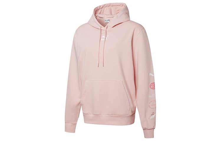 PUMA Sweatshirts Pink Hooded Moderate Regular Pink