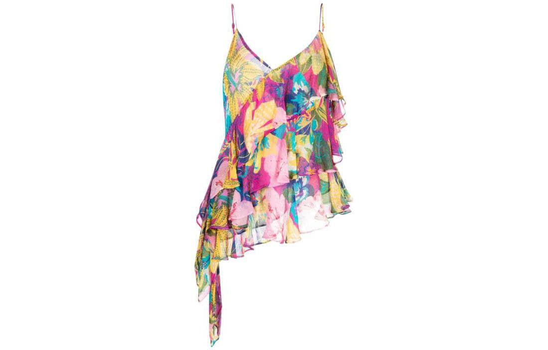 MSGM Floralprint Draped Tank Multicolor