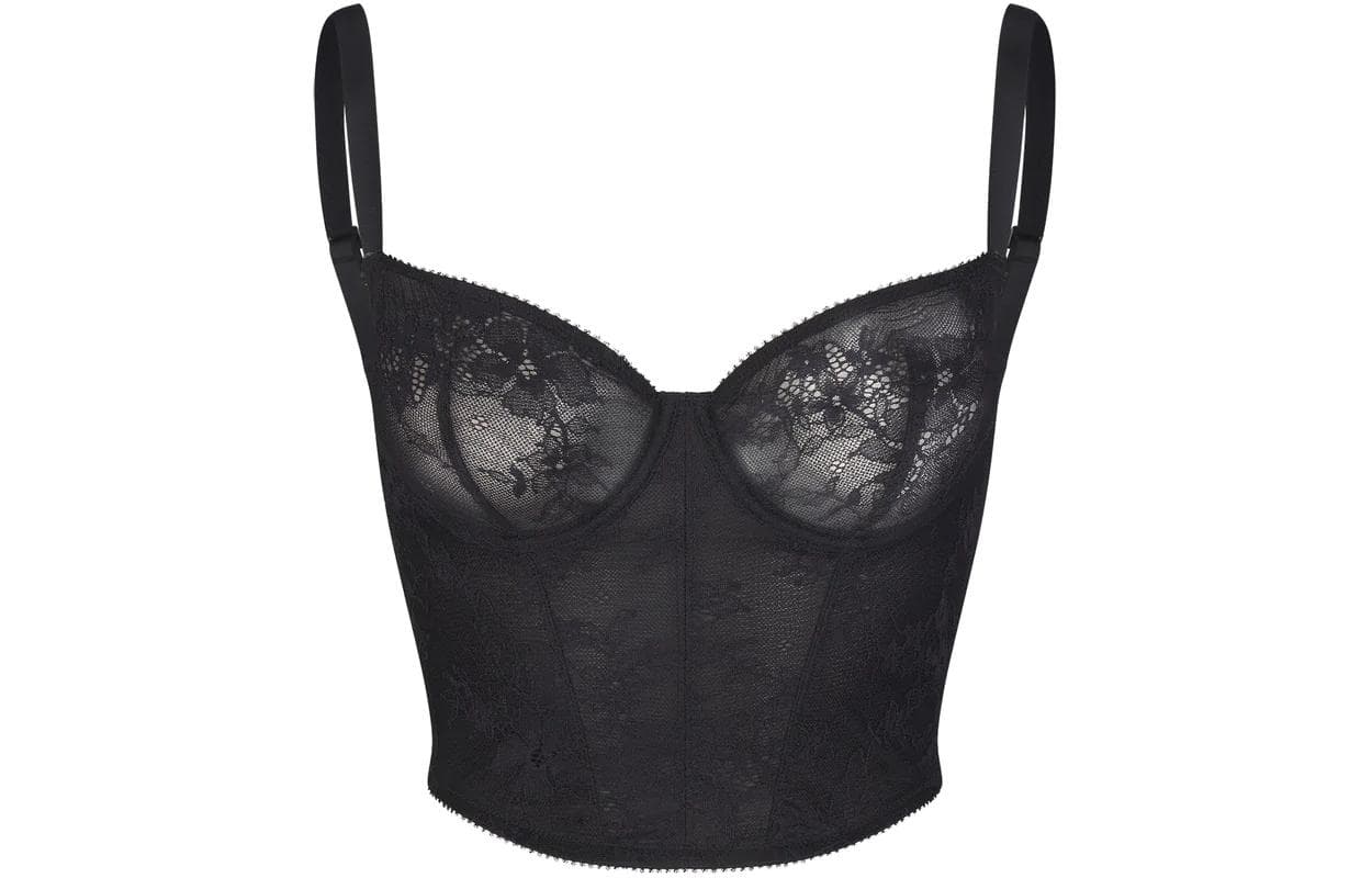 Skims Wedding ULTRA FINE LACE CORSET Camisole ONYX/Onyx