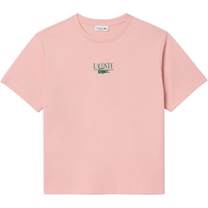 LACOSTE Logo-print Cotton T-shirt Pink