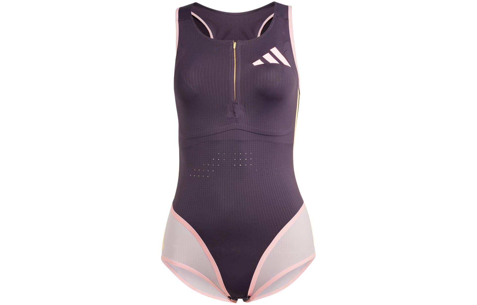 Adidas ADIZERO LEOTARD SHORT SLEEVE Jumpsuit Black Purple