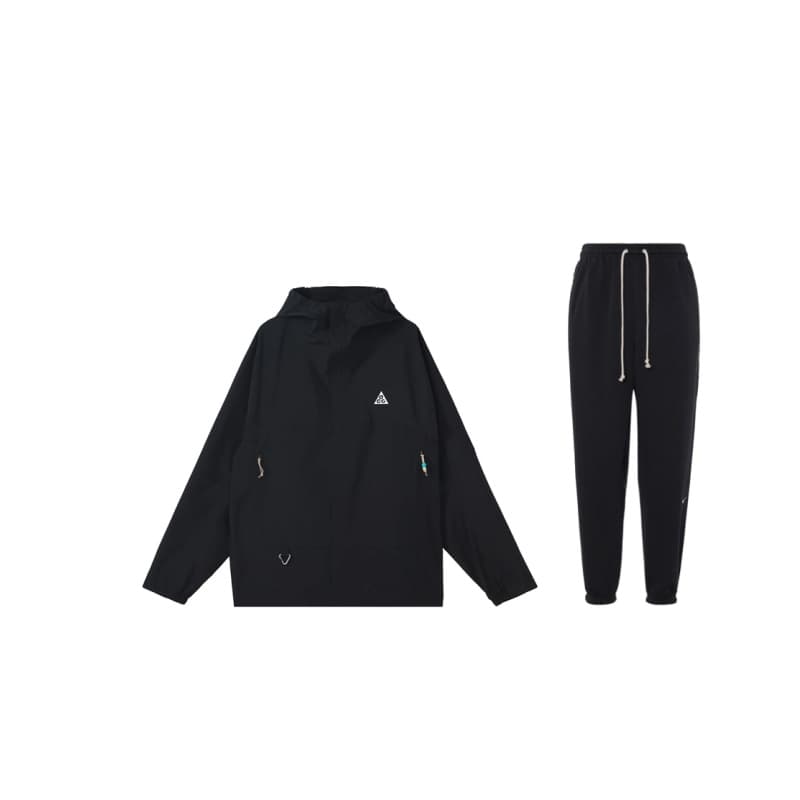 Nike Sweatshirt Set Black Clothing Set (Black Pants+Black Top)