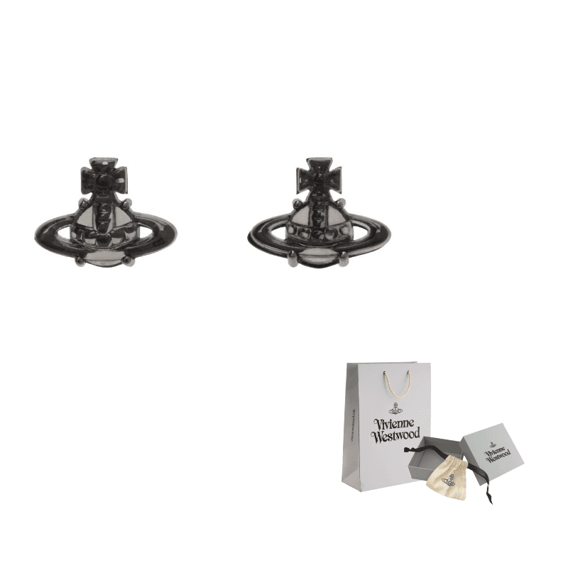 Vivienne Westwood Brass Stud Earrings Black