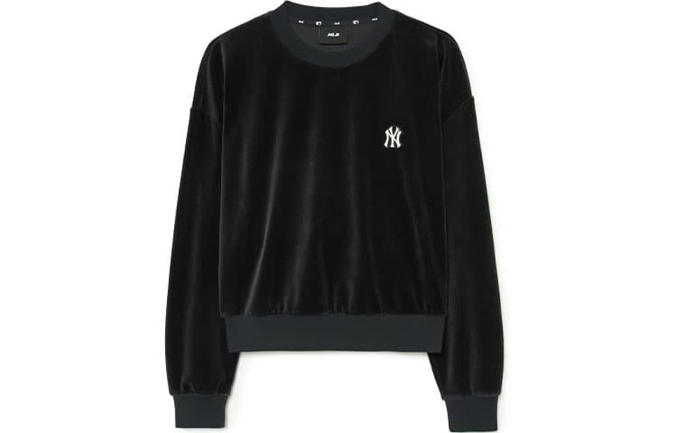 MLB New York Yankees Sweatshirts Black Crew Neck Moderate Straight Fit