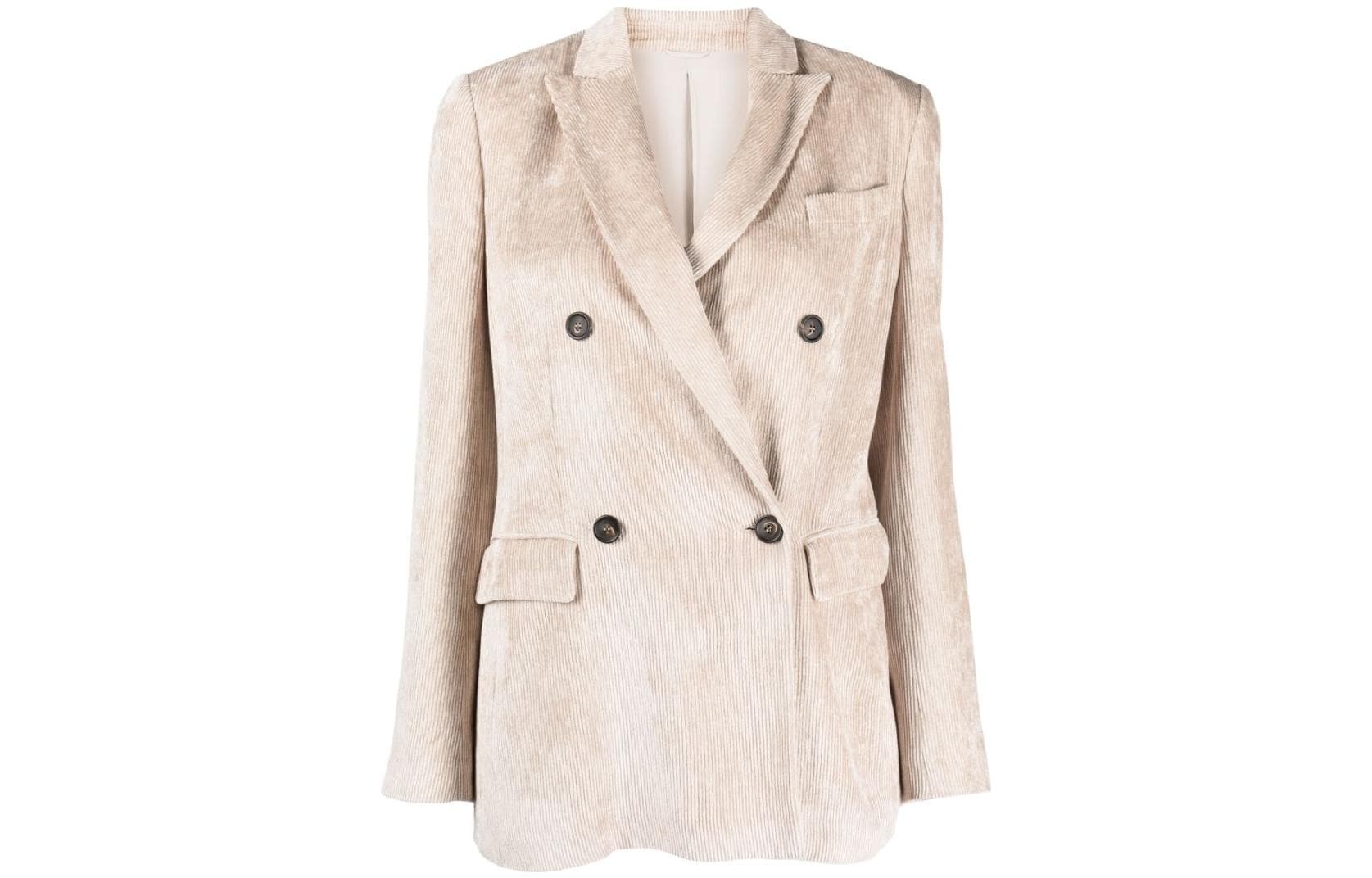 Brunello Cucinelli doublebreasted corduroy blazer Beige
