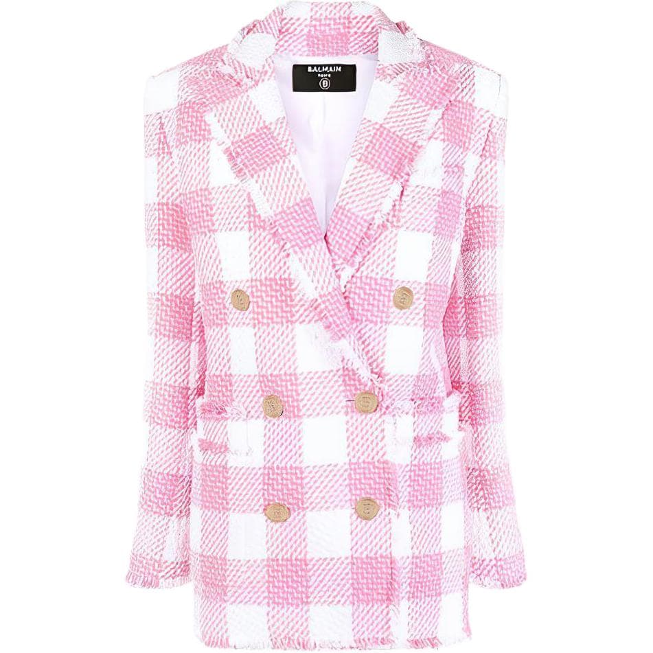 BALMAIN FW21 Business Suit Coat Pink Pink