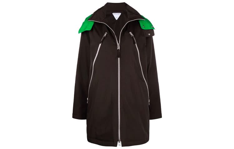 Bottega Veneta Parka Coat Dark Chocolate