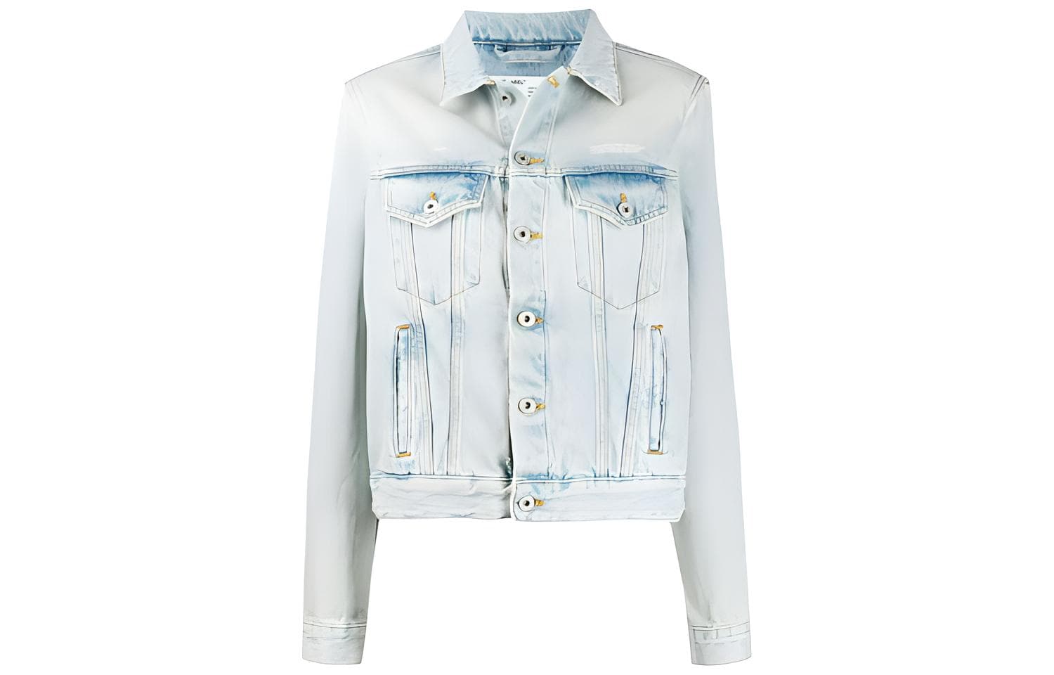 OFF WHITE SS21 Denim Jackets Blue Lapel Moderate Straight Fit Blue