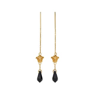 VERSACE Metal, Crystal Earrings Gold