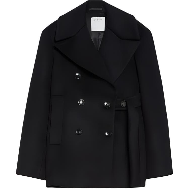 SportMax Orchis DoubleBreasted Belted Coat Black