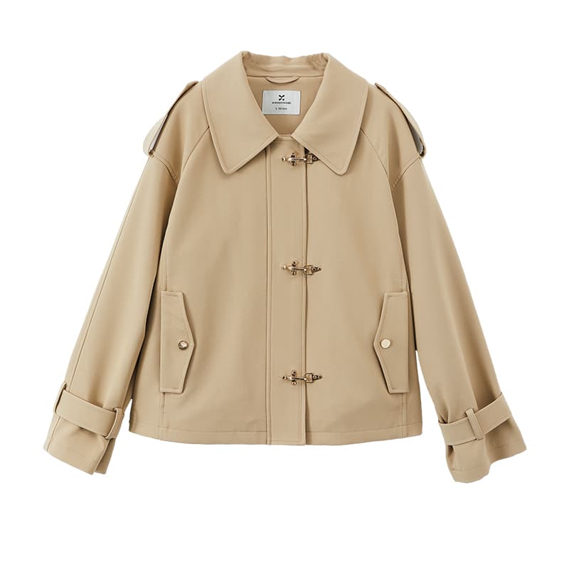 XIANGYING Trench Coat Khaki