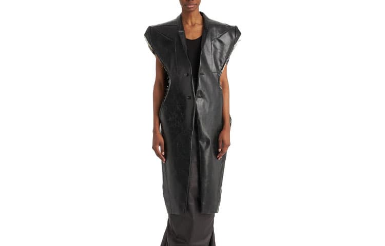 RICK OWENS Jackets Black Lapel Moderate Shearling Coat Black