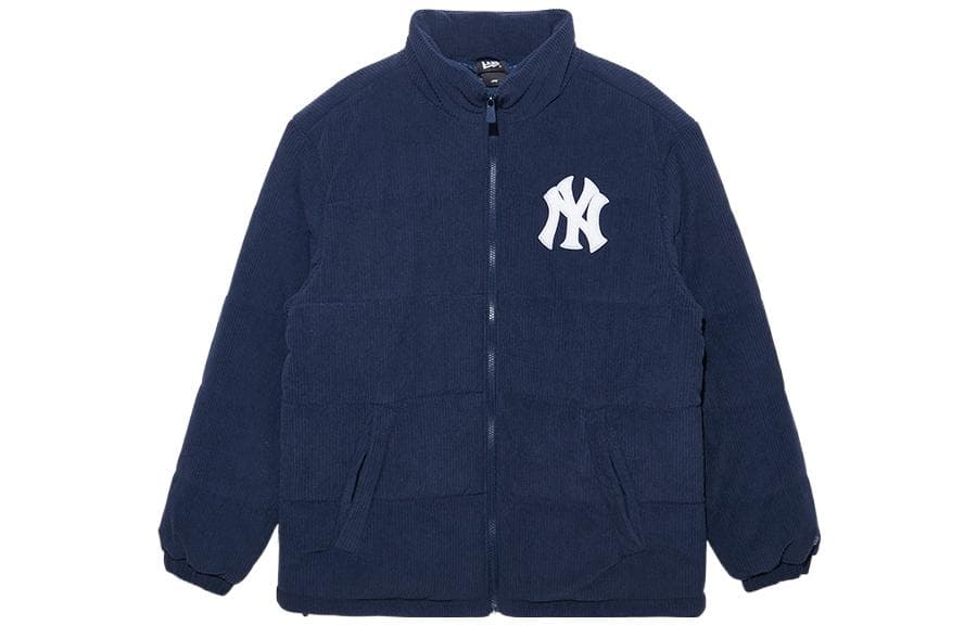 New Era Puffer Jackets Navy Blue Stand Collar Thickened Other