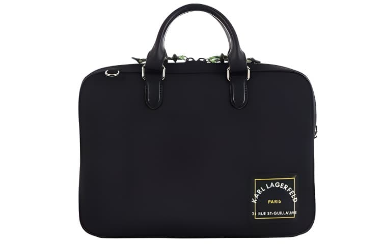 KARL LAGERFELD Polyamide Polyurethane Laptop Bag Regular Black Basic Set (Bag+Dust Bag)