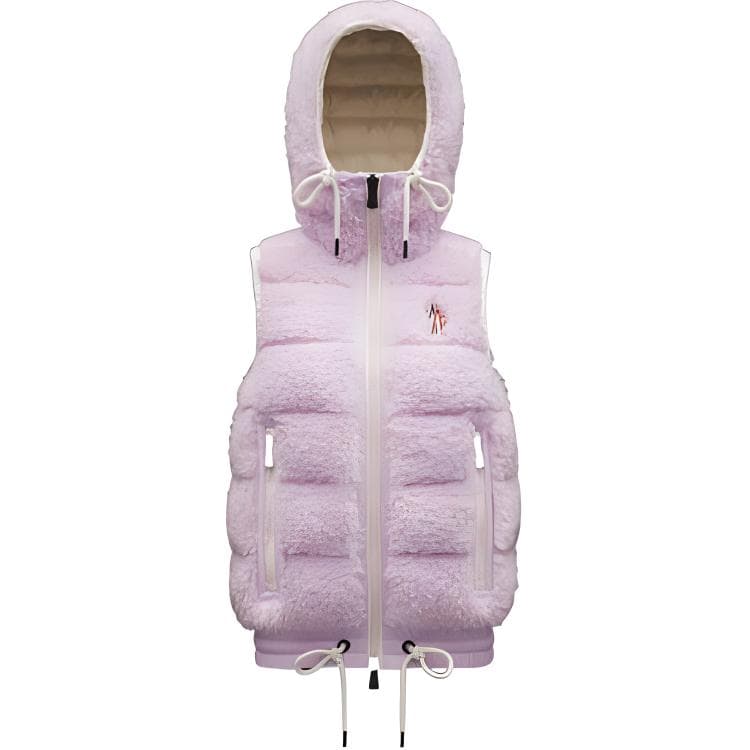 Moncler Cropped Fleece Gilet 'Pink'