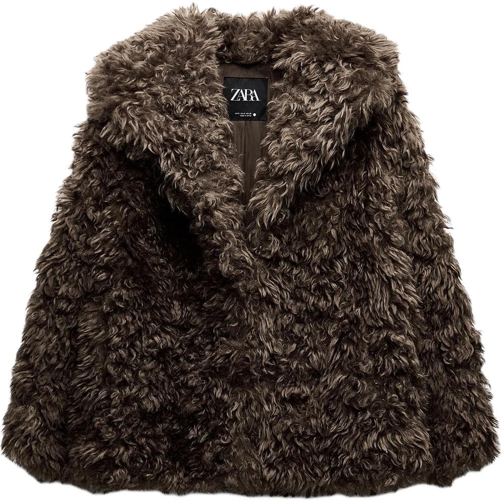 ZARA ZW Velvet feel Coat Chocolate