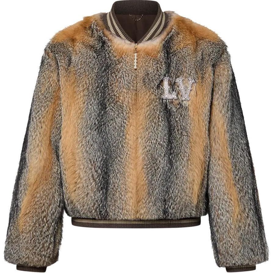 LOUIS VUITTON Fox Fur Bomber Brown