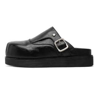 MADALLO Rubber Sole Patchwork Closed Toe Slippers Black