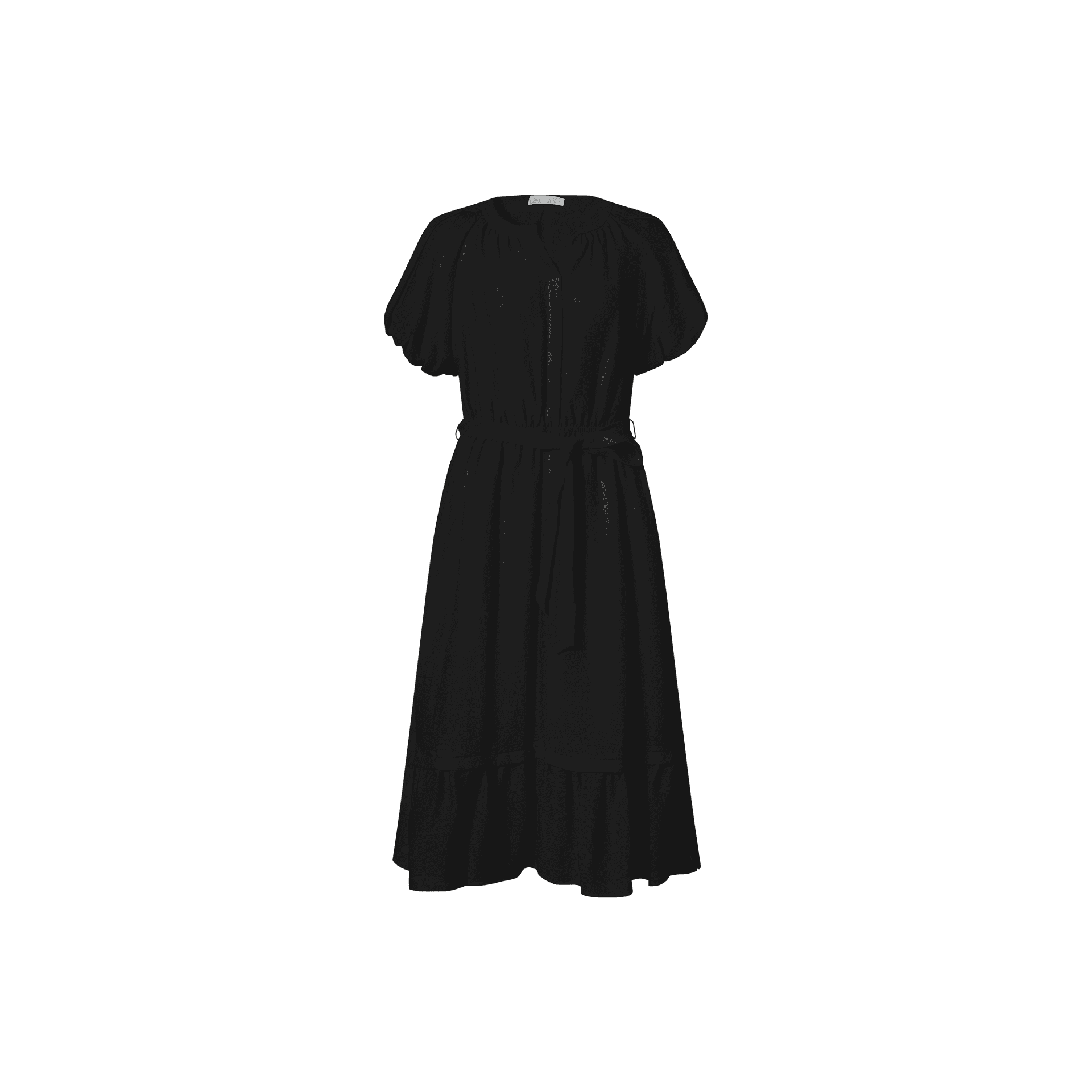 DIALOGUE ShortSleeved Vneck Moderate MidLength Puffy Skirt