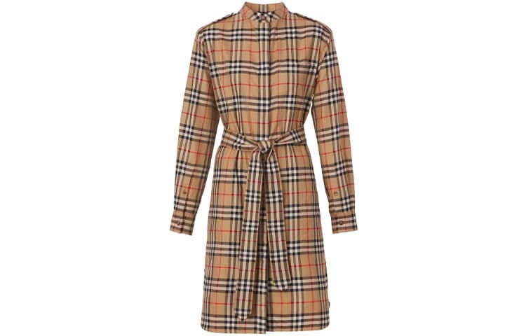 Burberry SS22 Long Sleeved Dress Light Umber