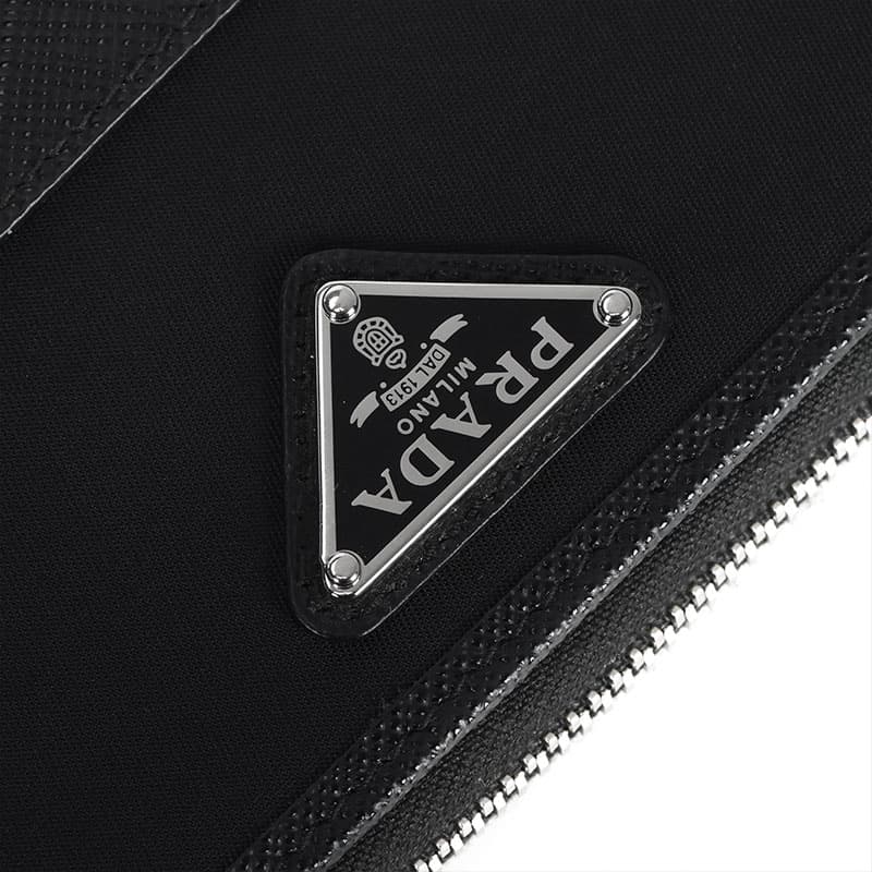 PRADA Nylon With Saffiano Coin Purse Black