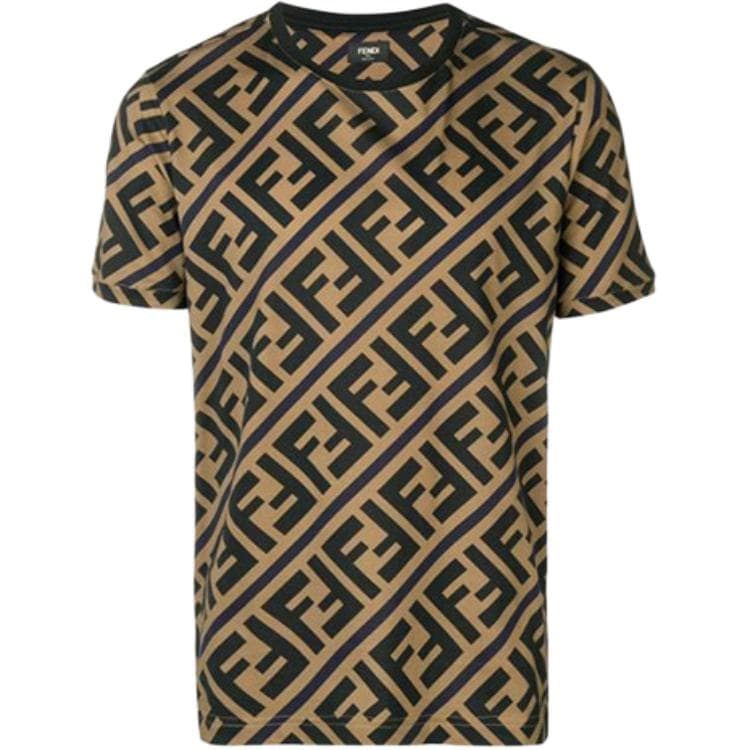 FENDI Ff Monogram Printed T shirt Brown