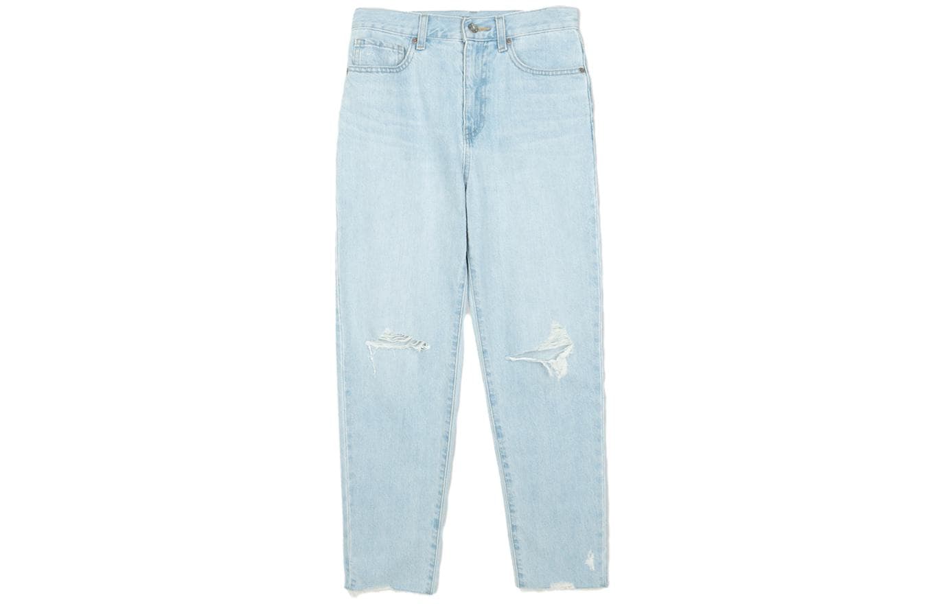 UNIQLO Jeans Sky Blue Moderate Ripped Sky Blue