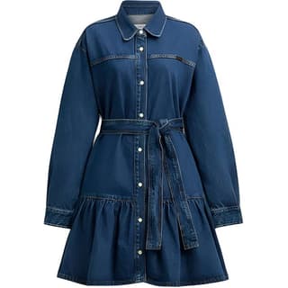 COACH SS24 Long Sleeved Dress Dark Blue