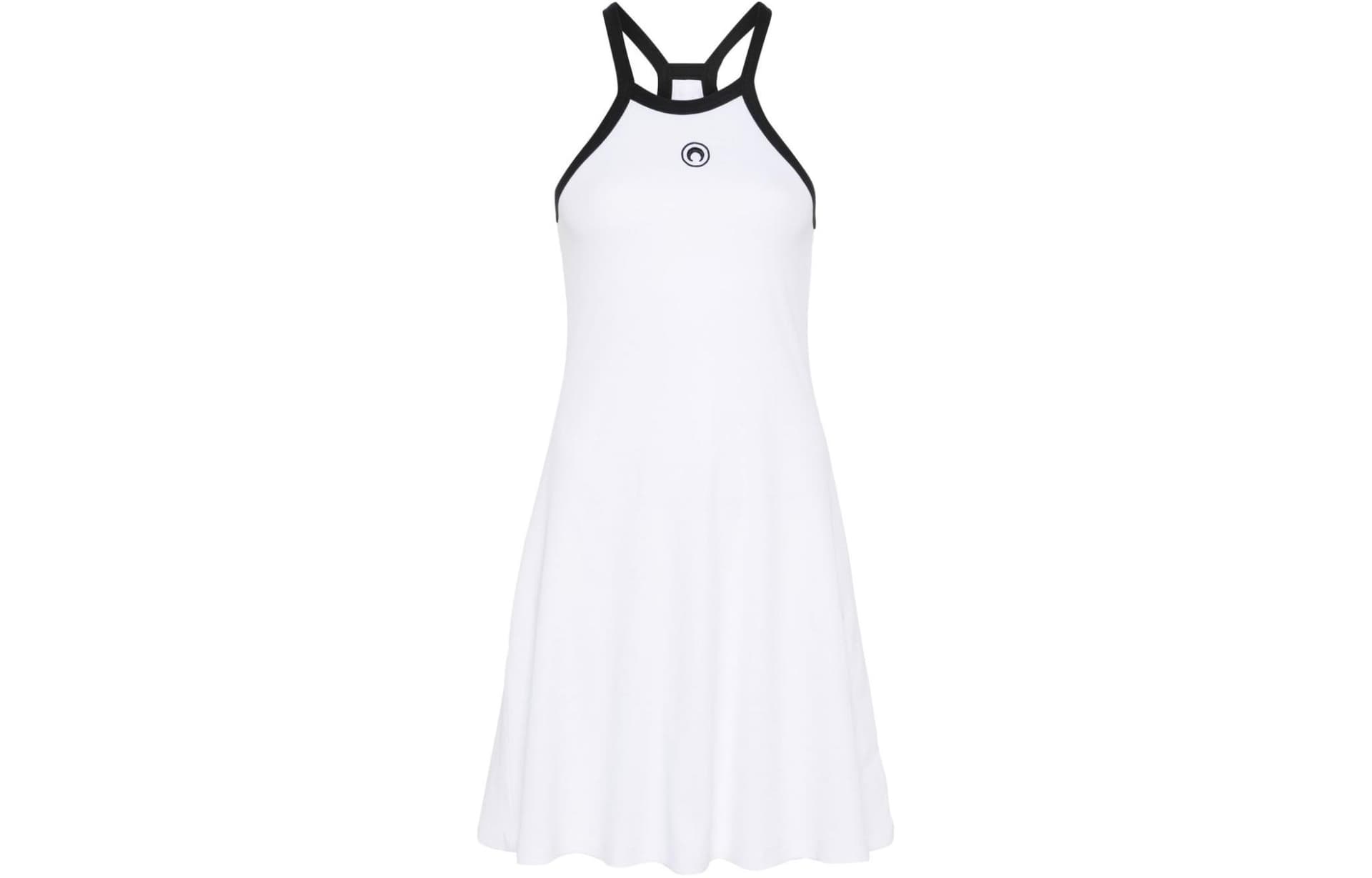 Marine Serre Crescent Moon embroidered Mini Dress White