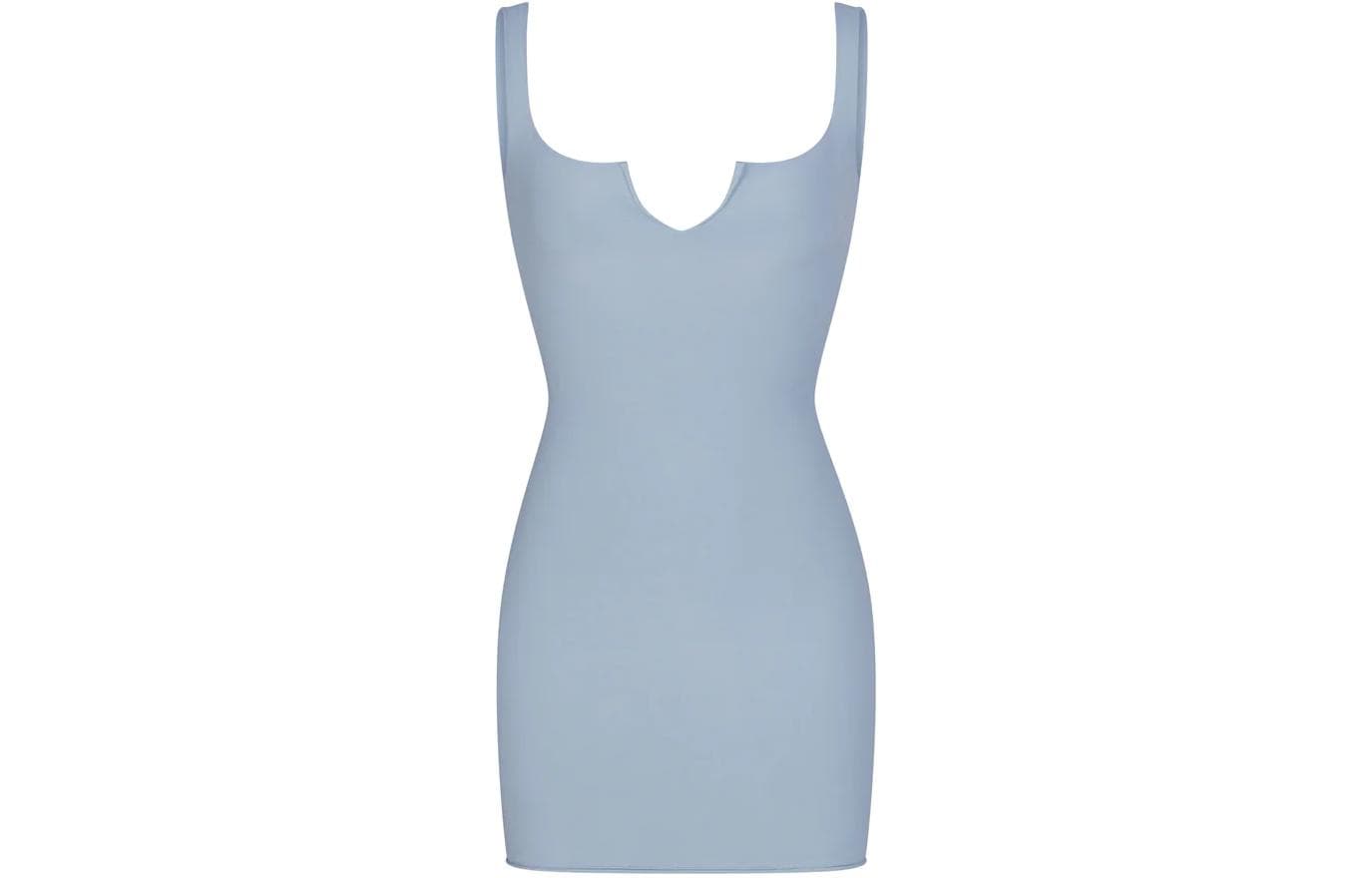 Skims SS24 RAW EDGE SLIT FRONT MINI DRESS Dress DENIM/Denim DENIM/Denim