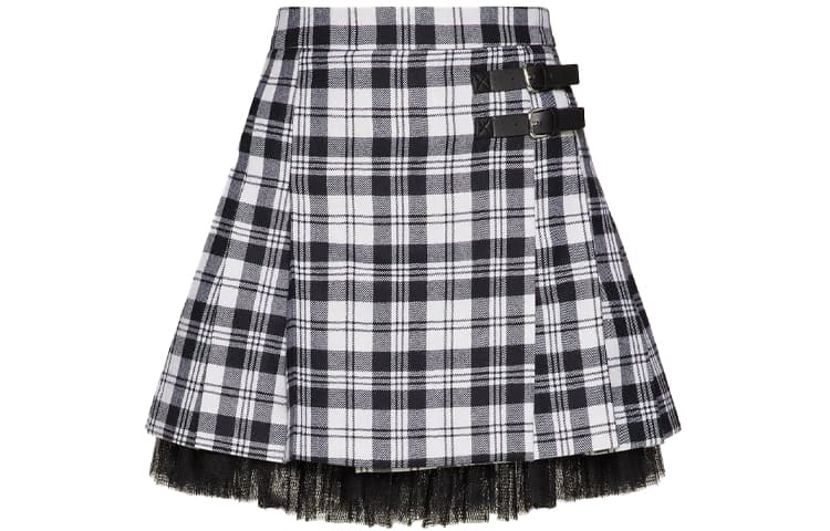 REDValentino Tartan Layered Mini Skirt Black
