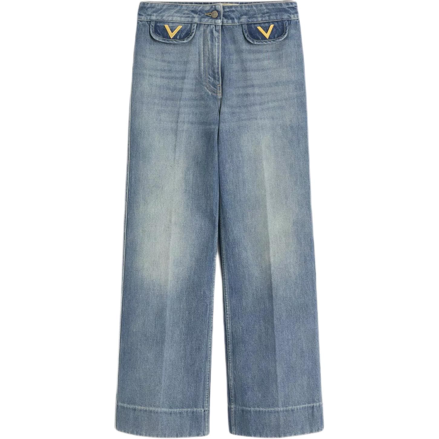 Valentino Garavani V Gold Jeans Medium Blue