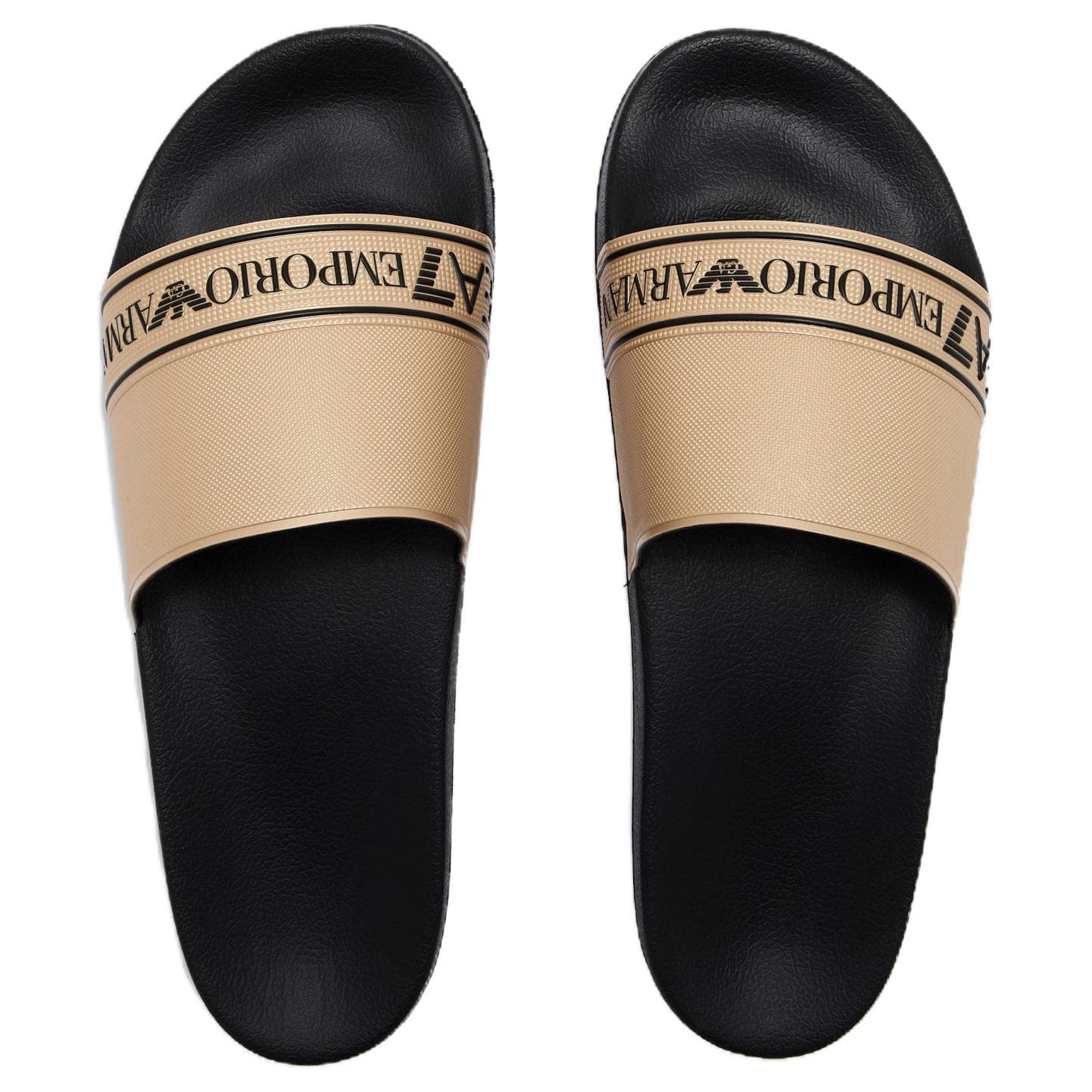 EMPORIO ARMANI EA7 Slide Slippers 2.2cm Black Gold