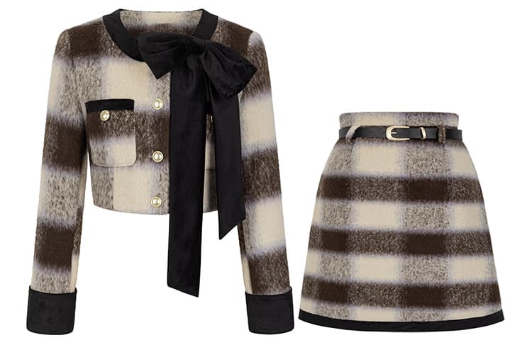 Short Skirt Clothing Sets (Coat+Short Skirt)