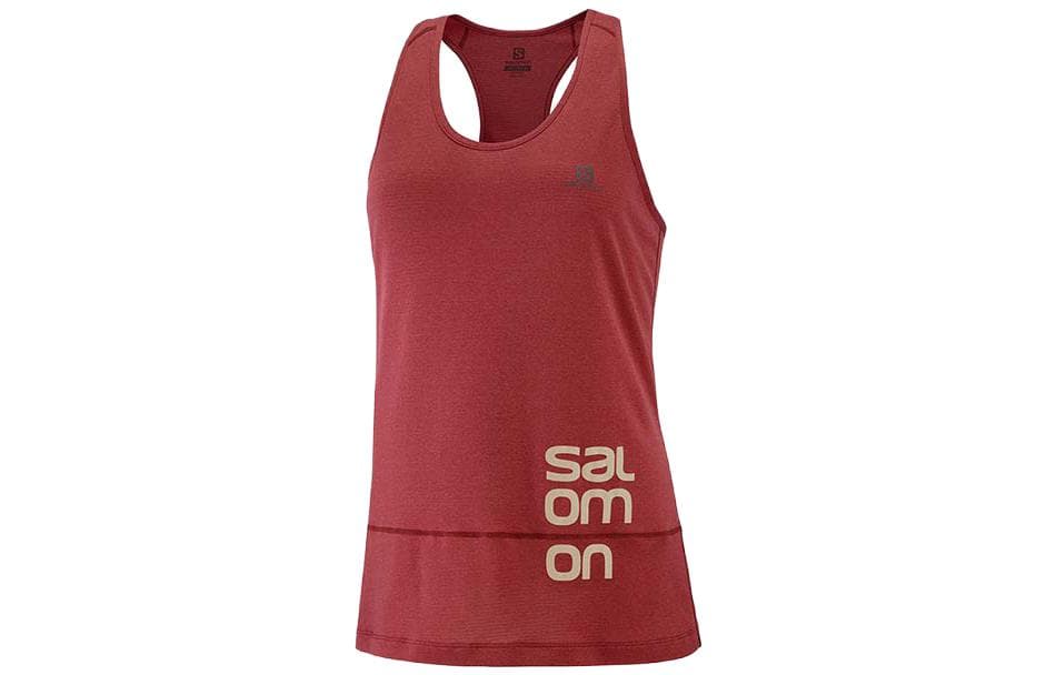 SALOMON CROSS RUN GRAPHIC Sleeveless Sports Shirts Burgundy Other Burgundy