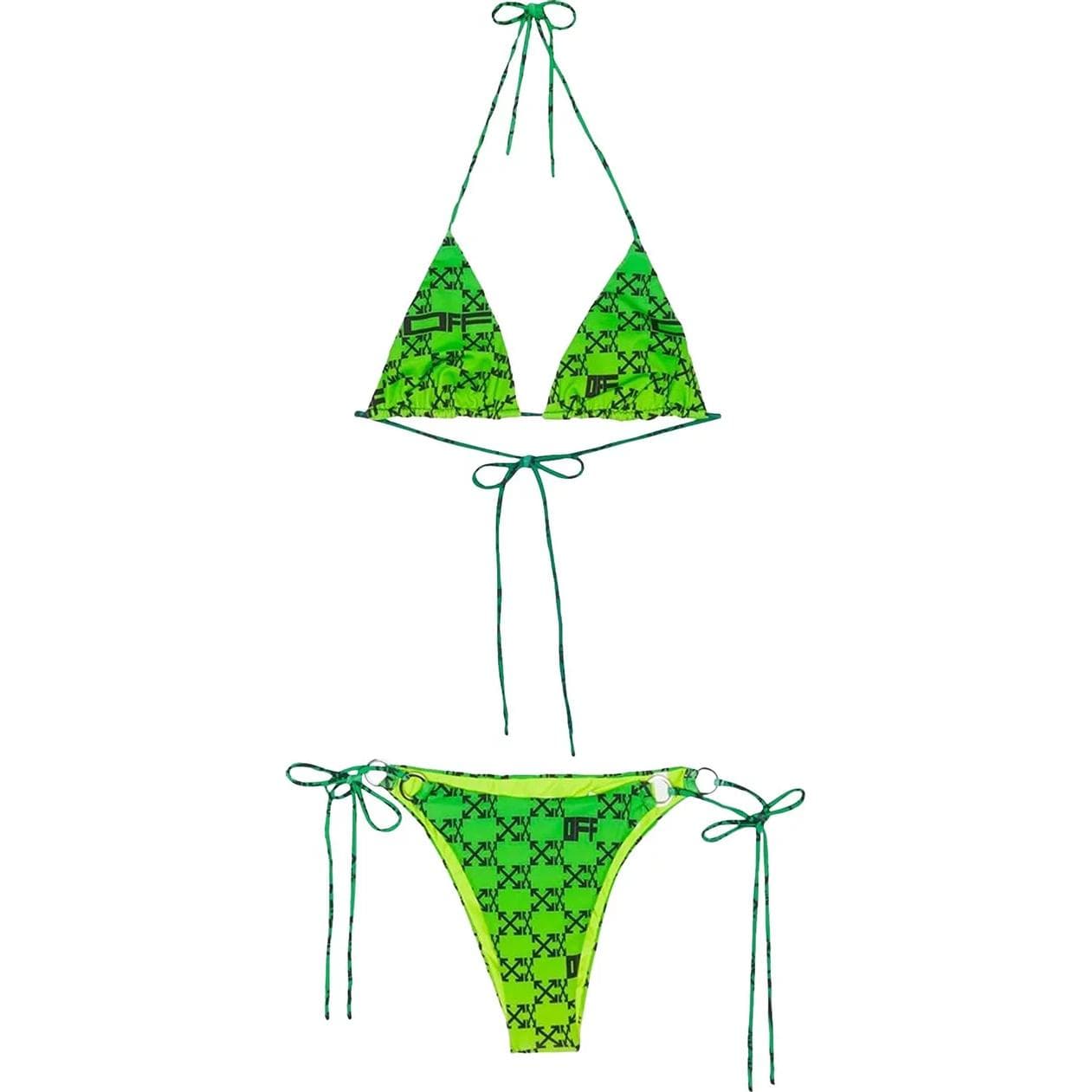 OFF WHITE Bikinis Moderate Clothing Sets (Green)