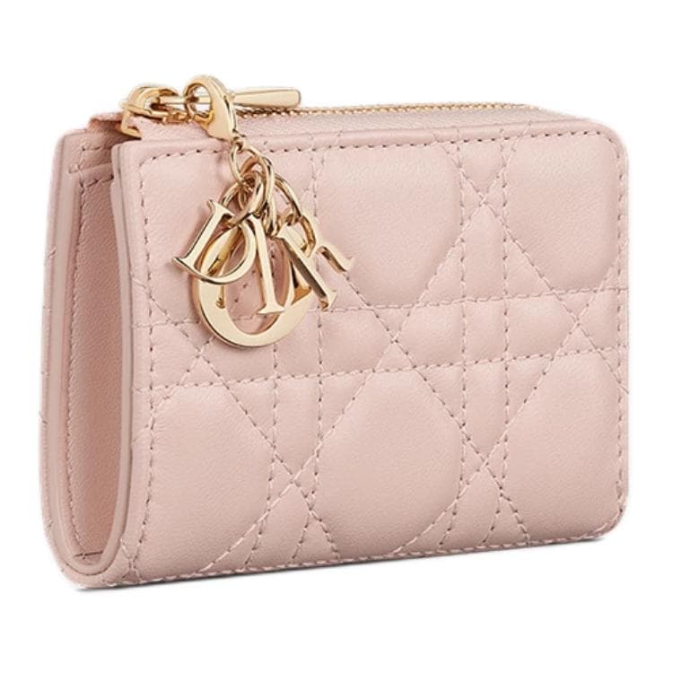 DIOR Lady Dior Lambskin Key Pouch Pink