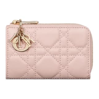 DIOR Lady Dior Lambskin Key Pouch Pink