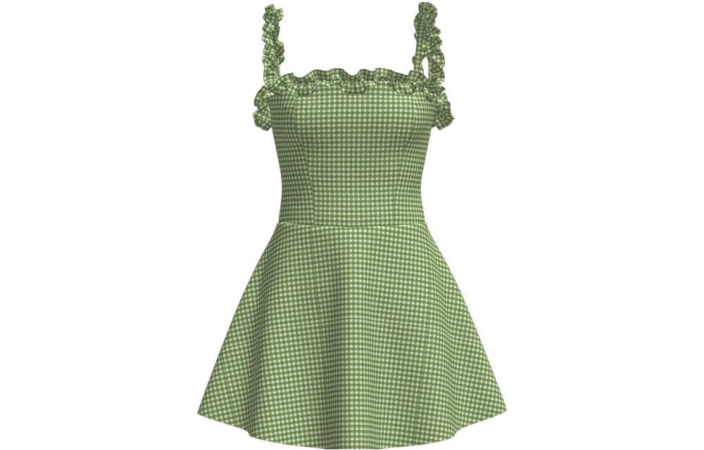 Atlantic Beach Swim & Skirt One Piece Swimsuit Dress Style Green