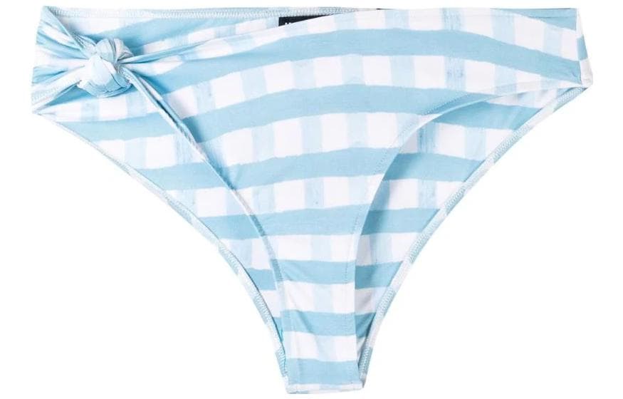 Jacquemus Gingham Checkprint Bikini Bottoms Blue