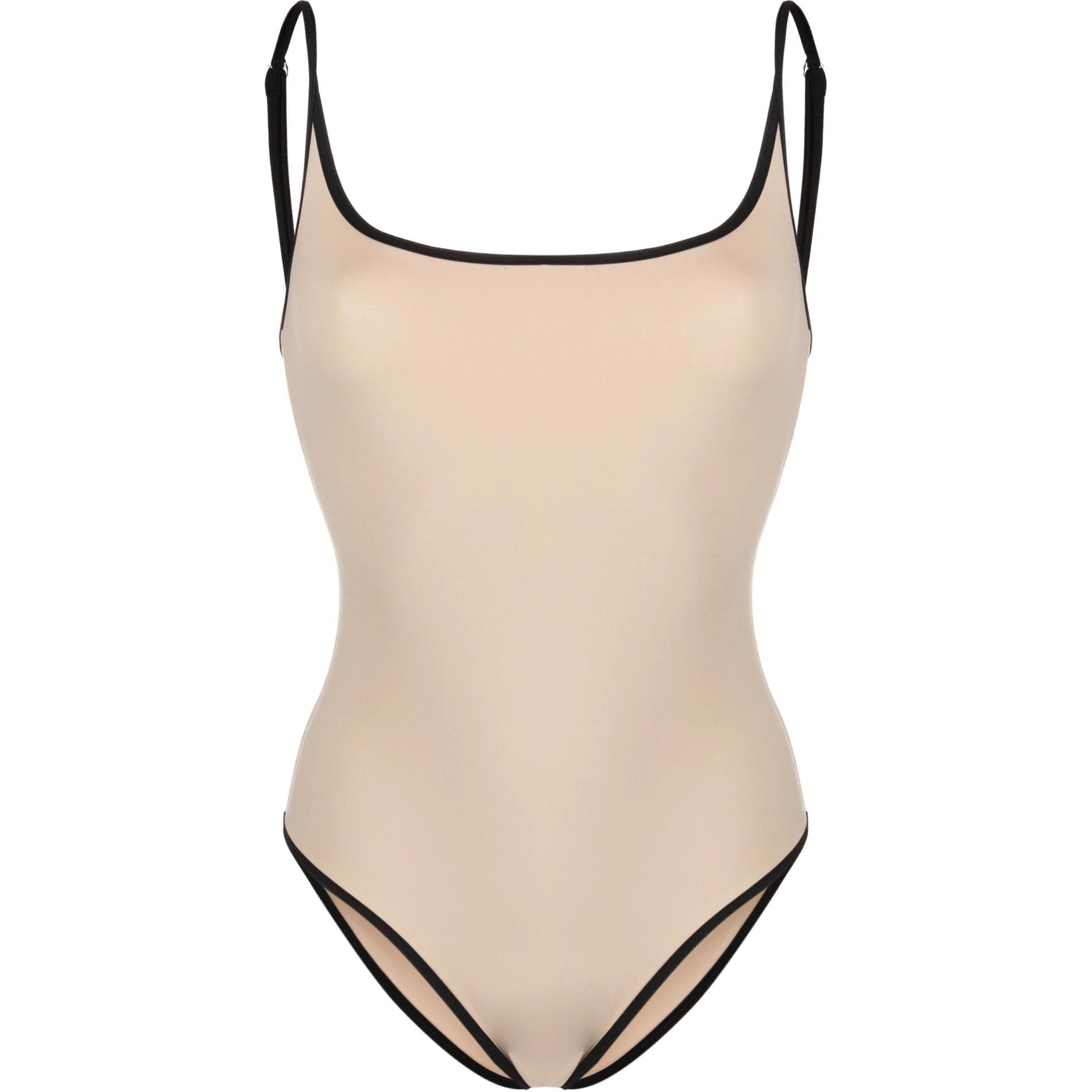 Toteme stripededge spaghettistrap swimsuit Light Beige