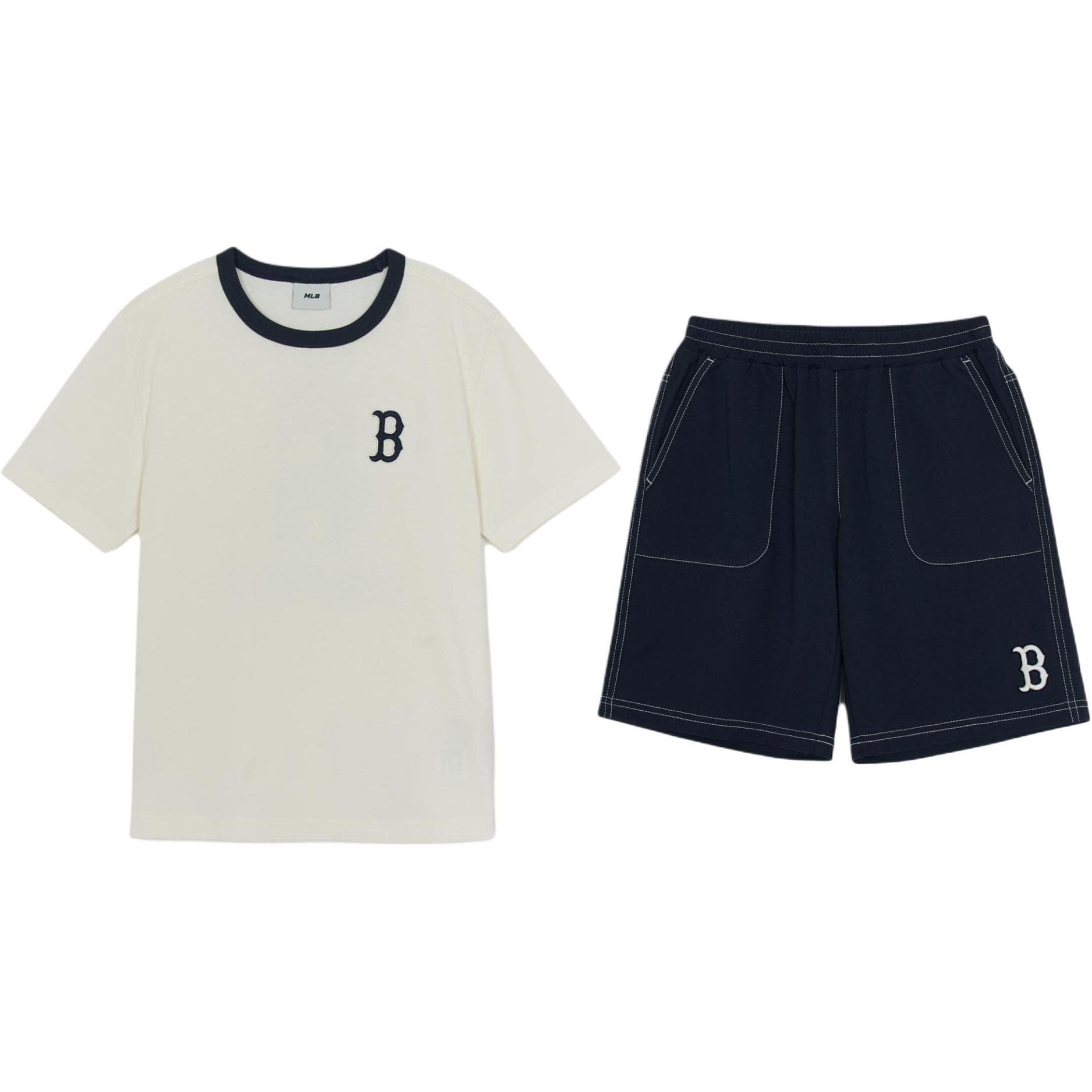 MLB Sportswear Children Aged 3 7 Years Old Clothing Sets (Gray White+Marine Blue)