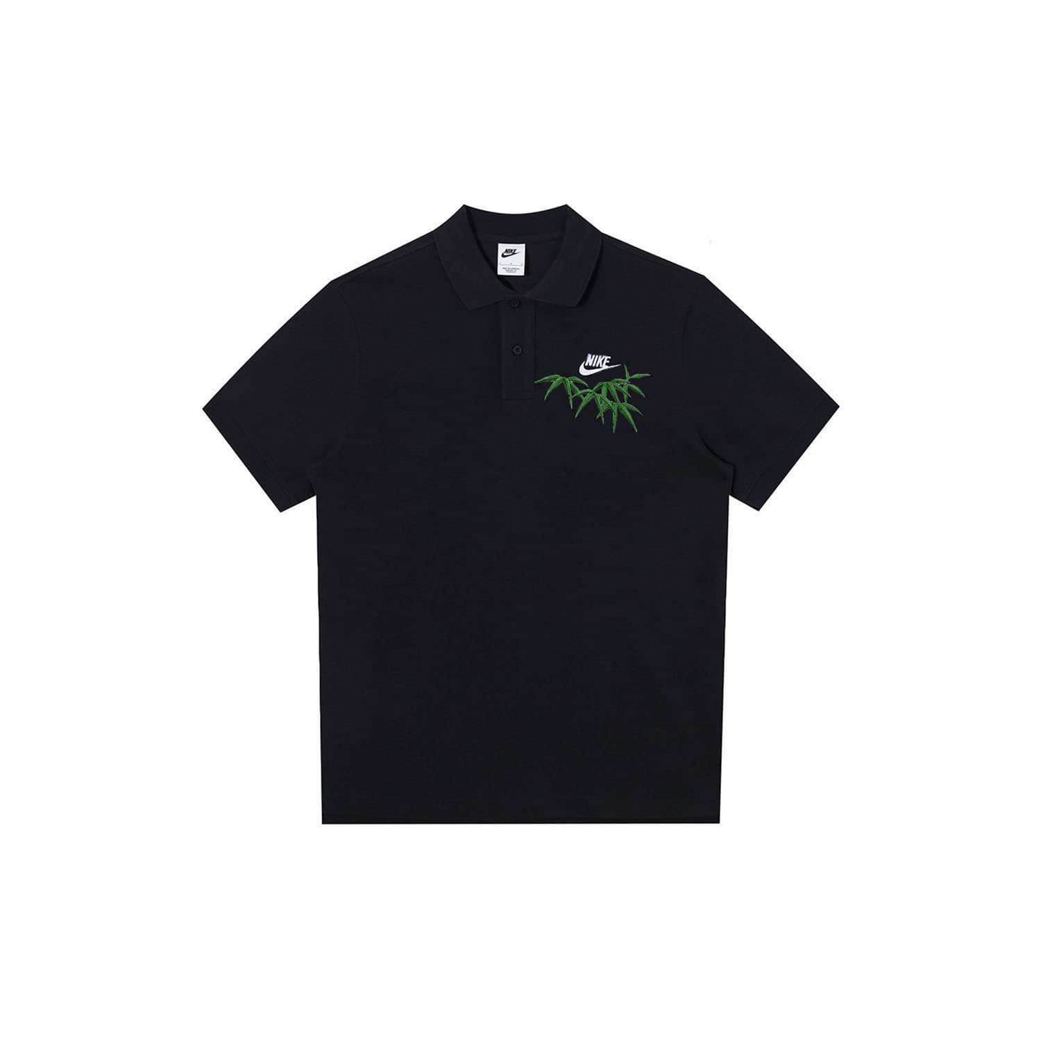 Nike Polo Shirts Black Polo Collar Moderate Straight Fit Black